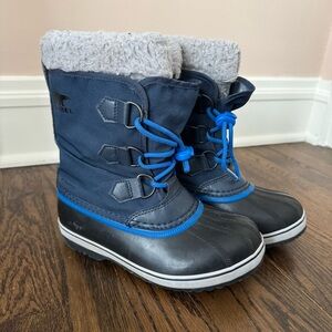 Sorel Kids' Black and Blue Snow Boots